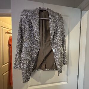 Express Silver Sequin Blazer